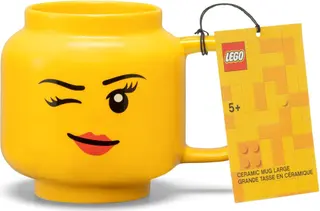 Large Winking Girl Ceramic Mug