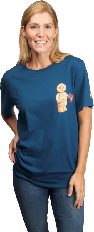 T-shirt met peperkoekmannetje-print – Volwassenen