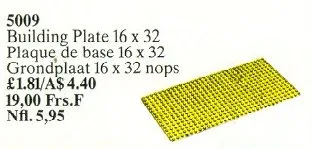 Bauplatte 16 x 32 Gelb