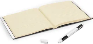 Carnet à fermeture avec stylo gel – Noir