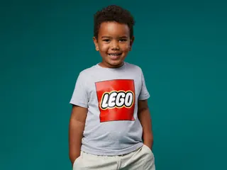Kinder-T-Shirt mit Logo, kurzärmelig – Graumeliert