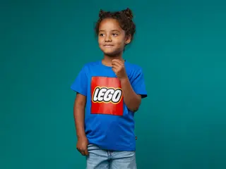 Kinder T-shirt met korte mouwen en logo – Blauw