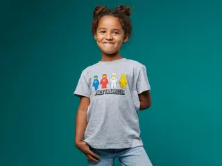 Kurzarm-T-Shirt für Kinder – Graumeliert