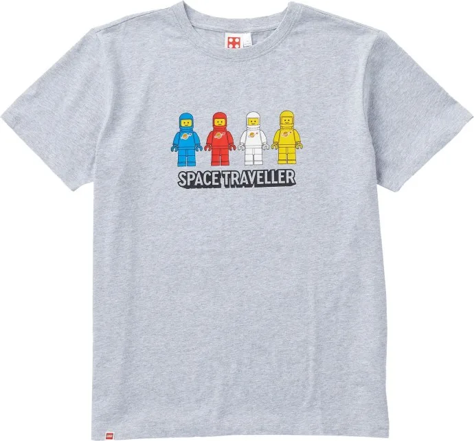 Kurzarm-T-Shirt für Erwachsene mit Weltraummotiv – Graumeliert
