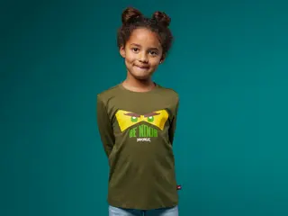 Langarm-T-Shirt – Dunkelkhaki