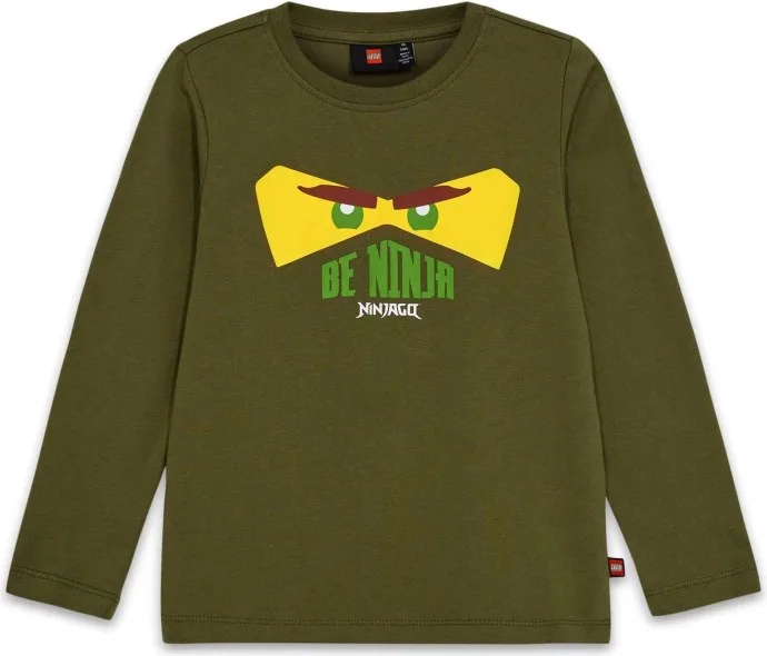 Langarm-T-Shirt – Dunkelkhaki