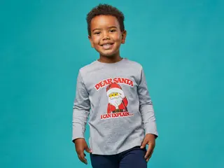 Kinder Langarm-T-Shirt „Lieber Weihnachtsmann“