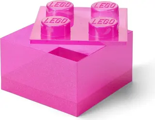 Rosa, durchsichtige, ziegelsteinförmige Aufbewahrungsbox