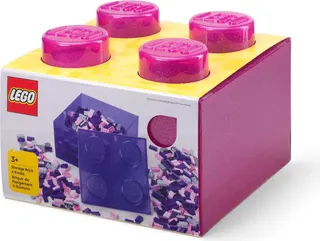 Rosa, durchsichtige, ziegelsteinförmige Aufbewahrungsbox