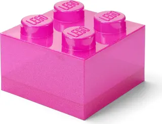 Rosa, durchsichtige, ziegelsteinförmige Aufbewahrungsbox
