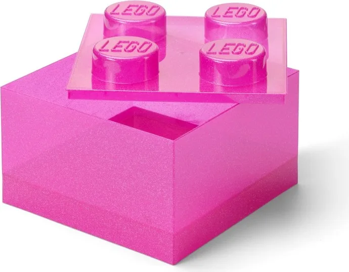 Rosa, durchsichtige, ziegelsteinförmige Aufbewahrungsbox
