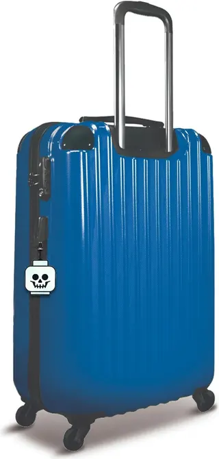Étiquette de sac tête de squelette phosphorescente