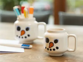 Mok met sneeuwpop - Groot