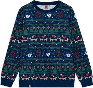 Kersttrui voor volwassenen, donkerblauw