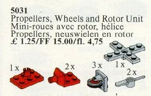 2 Propeller, 3 Bugräder und Rotoreinheit