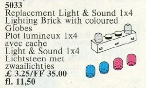 Brique lumineuse et sonore 1 x 4 et 4 globes de couleur