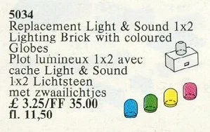 Brique lumineuse 1 x 2 et 4 globes de couleur avec effet son et lumière
