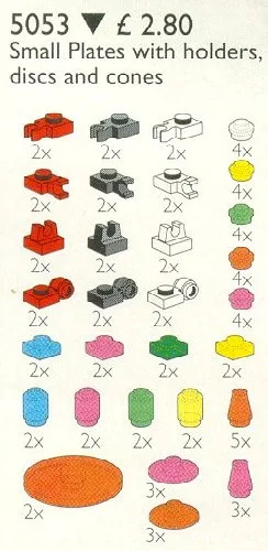Small Plates with Tool Holders, Disks and Cones (Transparent Bricks)
