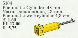 Cylindre à piston pneumatique 48 mm jaune