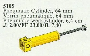 Cylindre à piston pneumatique 64 mm jaune
