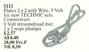 Platten 2 x 2 mit Draht 128 cm 9V