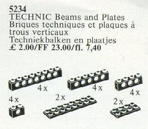 20 Technic-Balken und -Platten Schwarz