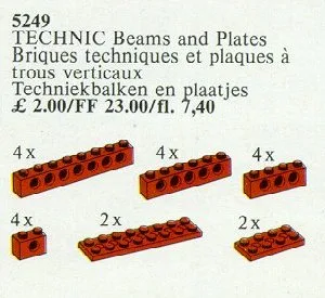 20 Technic-Balken und -Platten Rot