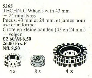 Räder mit 43 und 24 mm Reifen