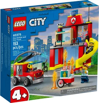 Feuerwache und Feuerwehrwagen
