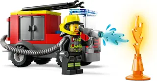 Feuerwache und Feuerwehrwagen
