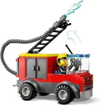 Feuerwache und Feuerwehrwagen