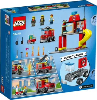Feuerwache und Feuerwehrwagen