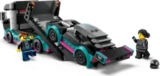 Raceauto en autotransporter