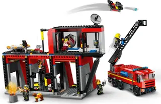 Feuerwache mit Feuerwehrwagen