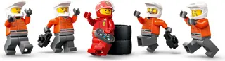 F1 pitstop en pitcrew met Ferrari-auto