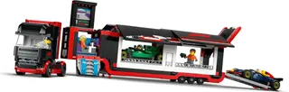 F1-Truck mit RB20- und AMR24-F1-Autos