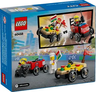 Pack de voitures de course Pizza contre Camion de pompiers