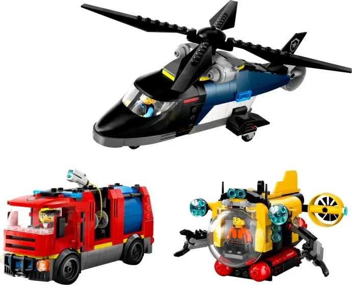 Helikopter-, Feuerwehrwagen- und U-Boot-Remix