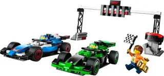 Formel-1-Startaufstellung mit VCARB- und Sauber-Rennwagen