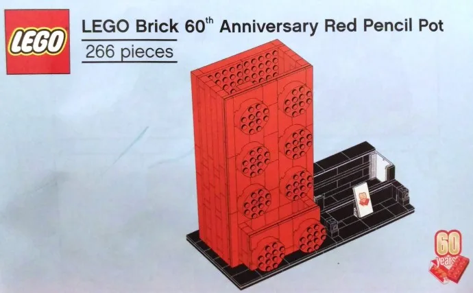LEGO Brick 60e jubileum rode potloodpot