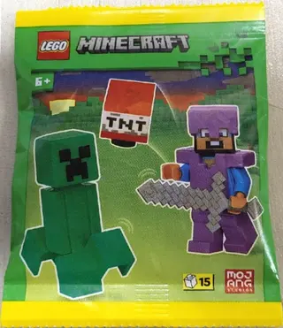 Steve met Creeper en TNT