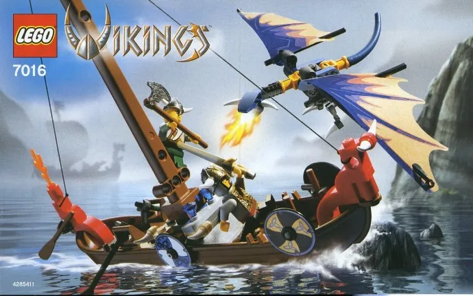 Viking Boat against the Wyvern Dragon