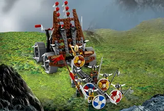 Army of Vikings with Heavy Artillery Wagon