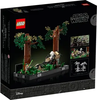 Diorama van een speederachtervolging op Endor