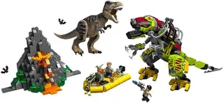 Kampf zwischen T. rex und Dino-Mech