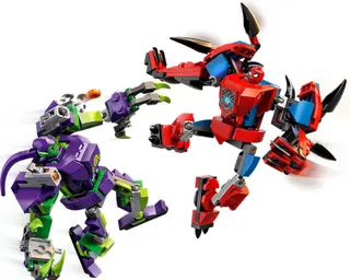 Combat de robots entre Spider-Man et le Bouffon Vert