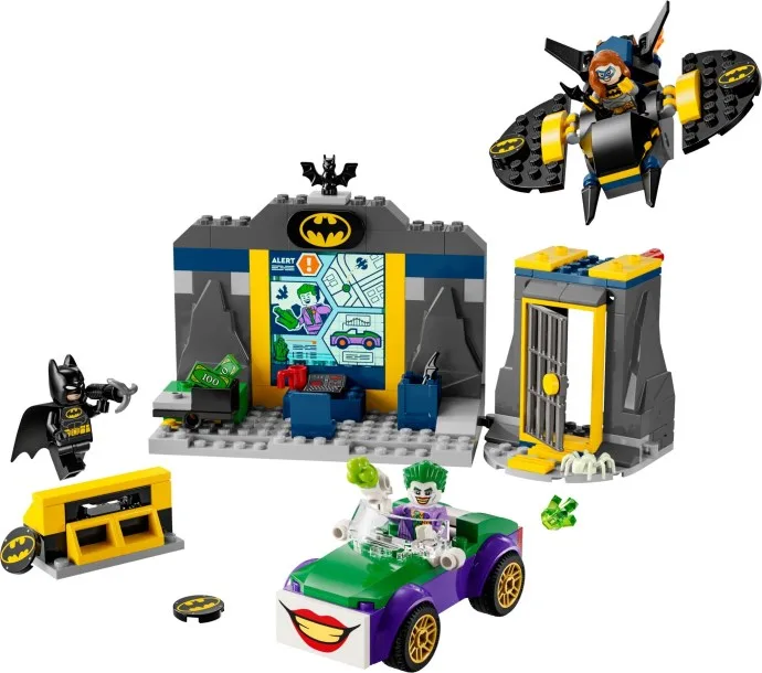 Die Bathöhle mit Batman, Batgirl und dem Joker
