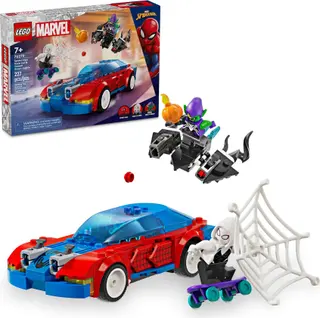 Voiture de course Spider-Man et Venom Green Goblin