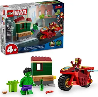 Iron Man mit Fahrrad und Hulk