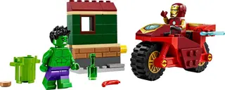 Iron Man met fiets en de Hulk